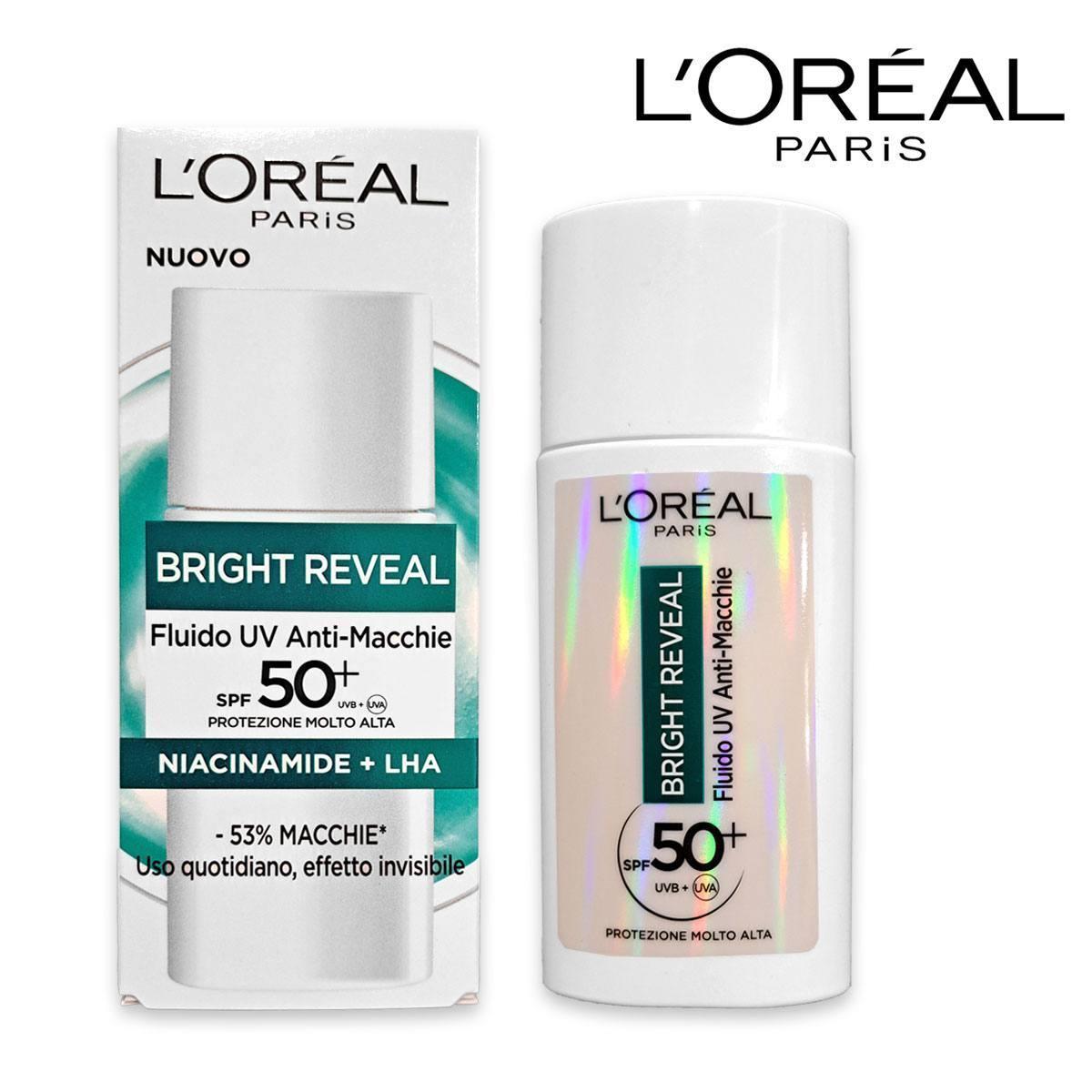 L'Oreal Bright Reveal Fluido UV Anti-Macchie SPF 50+ 50ml
