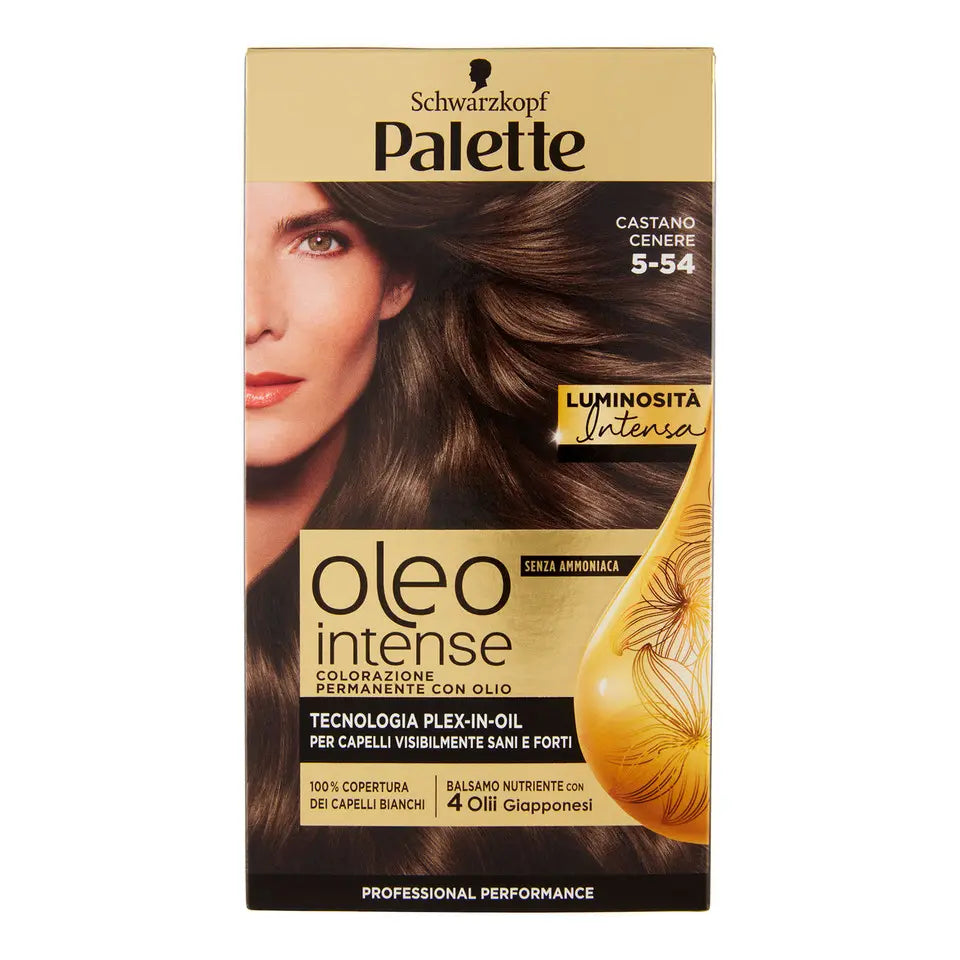 PALETTE/SCHWARZKOPF OLEO INTENSE 5-54 NEW CASTANO CENERE TECNOLOGIA PLEX-IN-OIL SENZA AMMONIACA