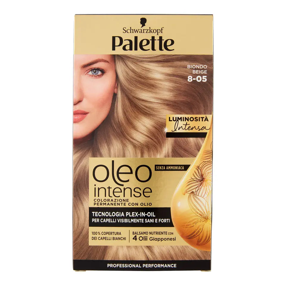 PALETTE/SCHWARZKOPF OLEO INTENSE 8-05 BIONDO BEIGE TECNOLOGIA PLEX-IN-OIL SENZA AMMONIACA