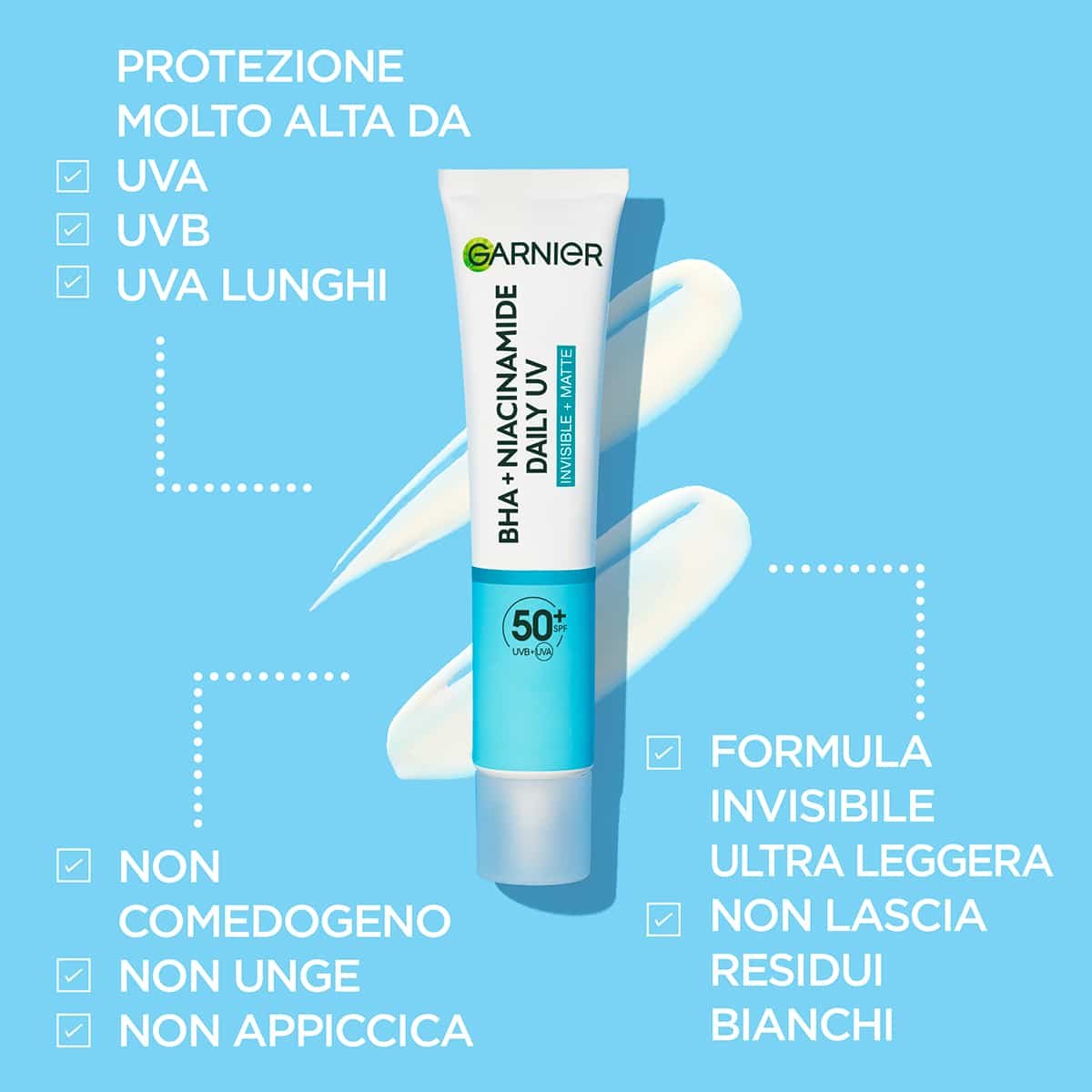 Garnier Pure Active Anti-UV Fluido Quotidiano Anti-Imperfezioni, SPF 50+ 40ml