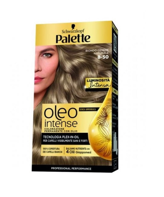 PALETTE/SCHWARZKOPF OLEO INTENSE 8-50 BIONDO CENERE NATURALE TECNOLOGIA PLEX-IN-OIL SENZA AMMONIACA