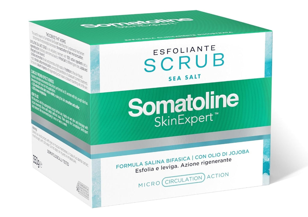 Somatoline SkinExpert, Scrub Sea Salt, Trattamento Corpo Esfoliante Rigenerante, con Sale Integrale 350gr
