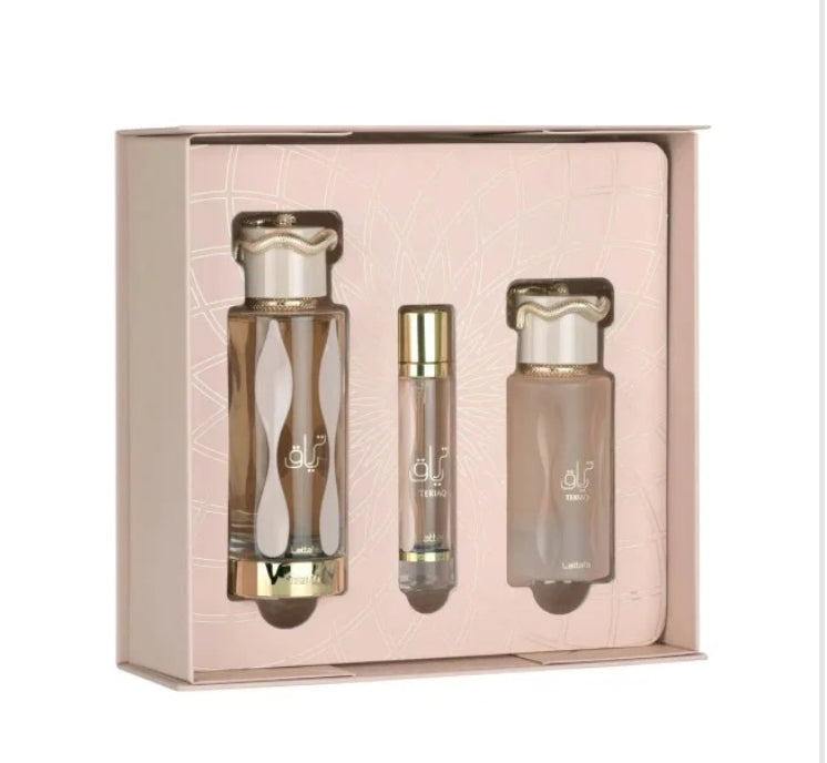 Lattafa Teriaq Eau de Parfum Cofanetto Regalo 100ml, 12ml & 50ml, 3 pz.