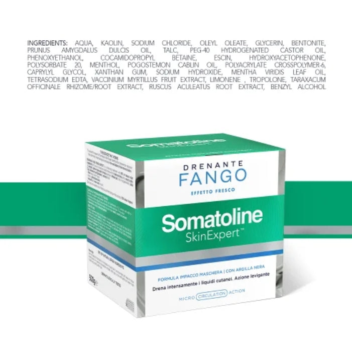 Somatoline Skin Expert Fango Drenante Effetto Fresco - Fango anticellulite uniformante - 500 g